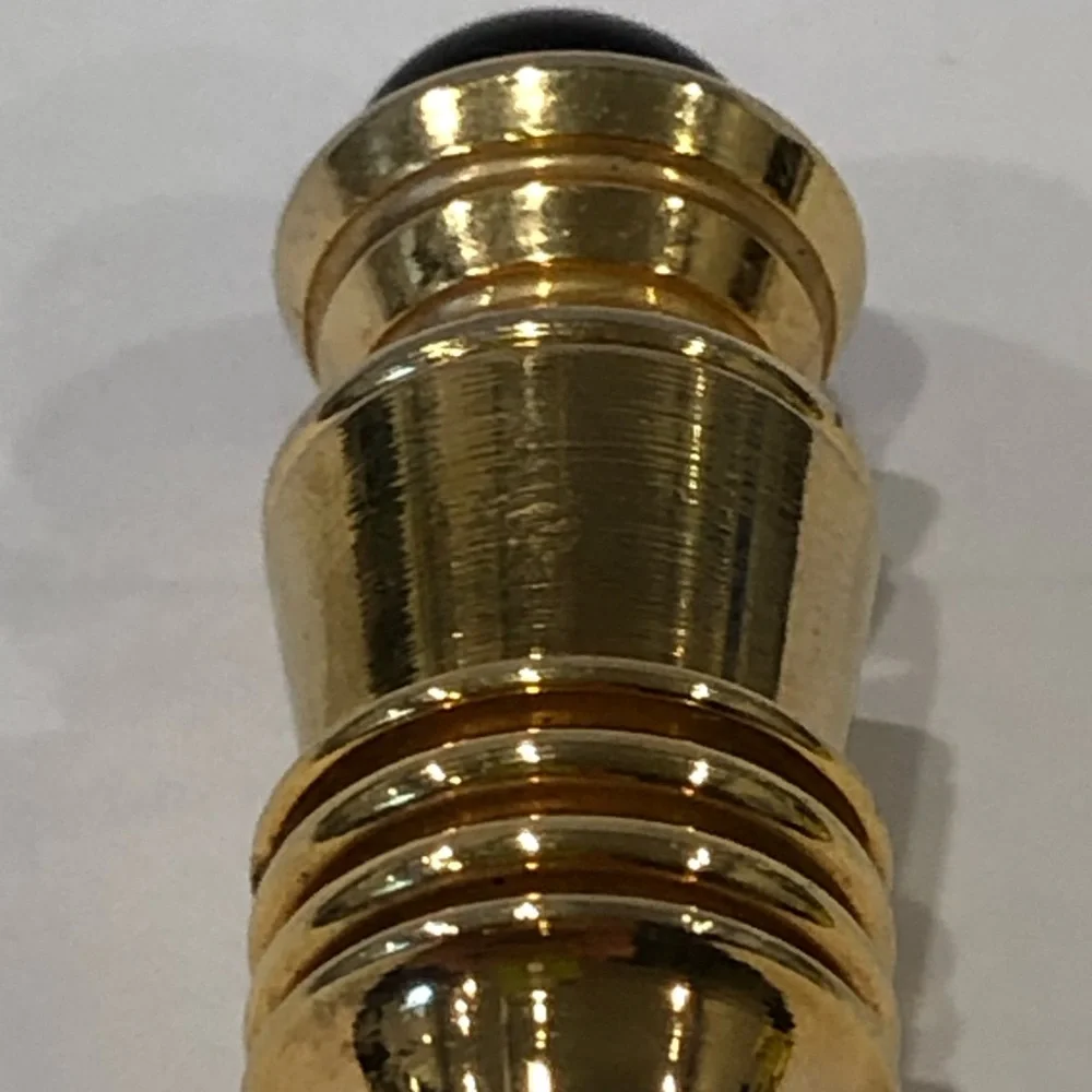 Vintage Gold Tone Brass Cylindrical Shape Portable Purse Travel  Perfume Vial - Picture 6 of 13